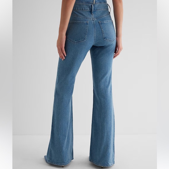 Express Blue Flare & Wide Leg Jeans - Picture 4 of 10